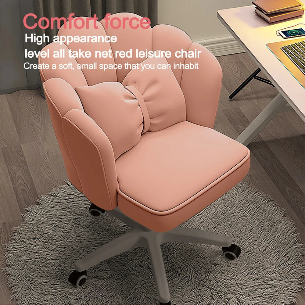 Cute Petal Desk Velvet Butterfly Chairs with Bow Cushion