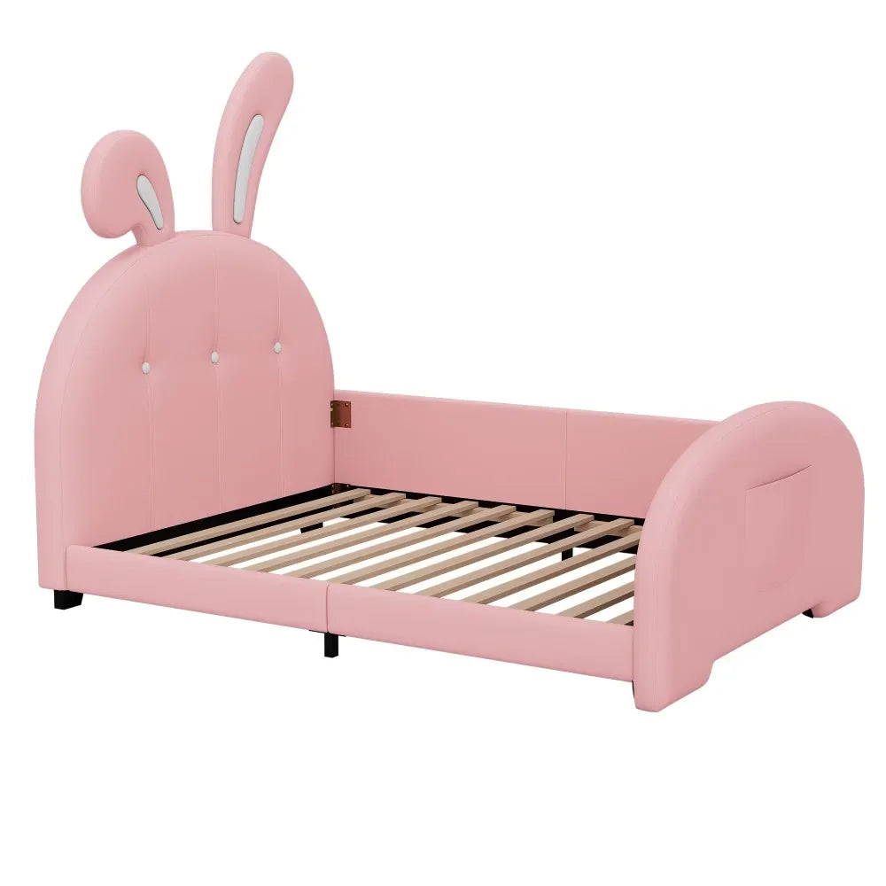 Twin Size Rabbit-Shape Princess Bed Frames with Headboard and Footboard