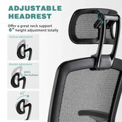 Ergonomic Office Chair with Headrest, Flip-Up Arms, 90-120° Tilt Lock and Wide Cushion