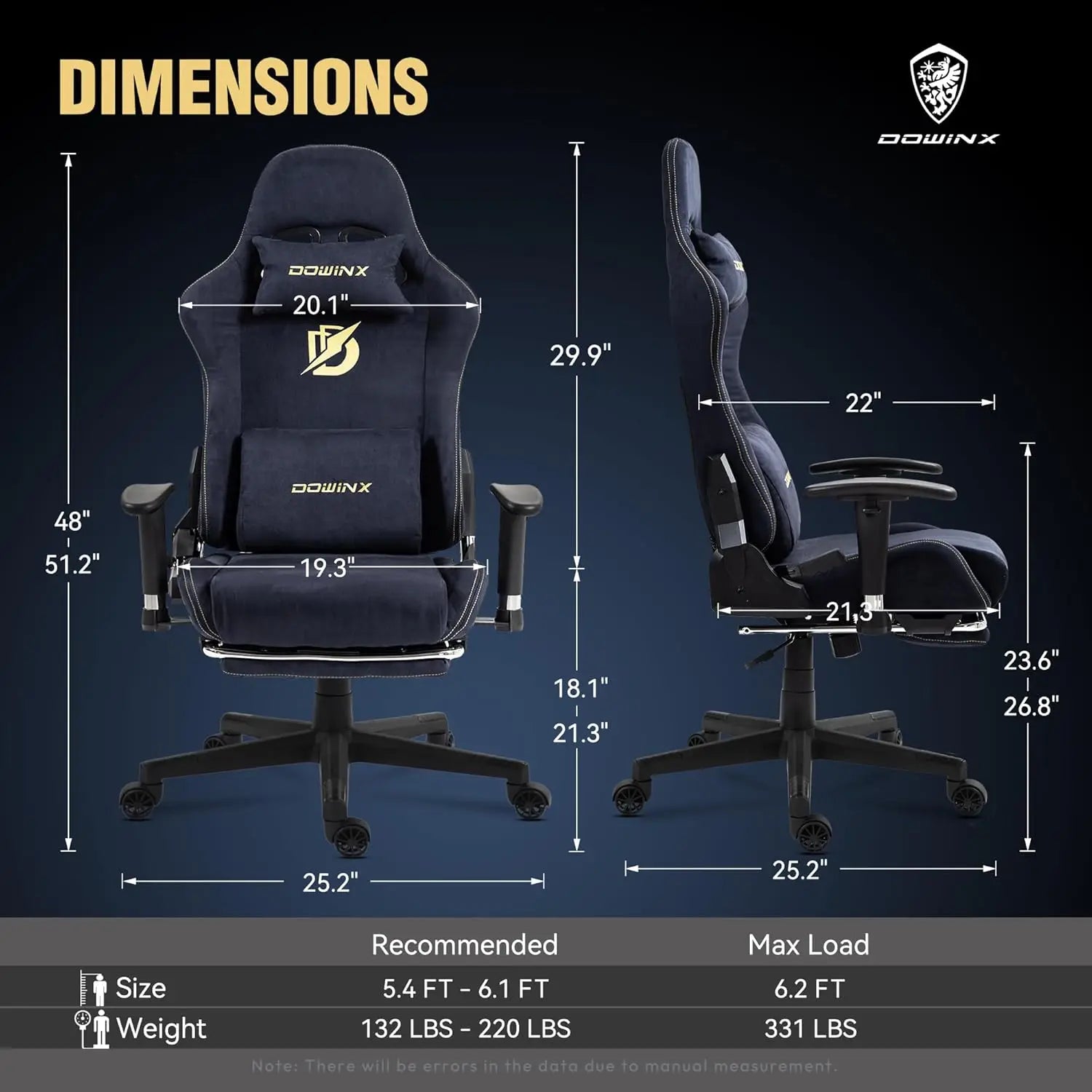 Gaming Chair with Massage Lumbar Support