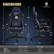 Gaming Chair with Massage Lumbar Support