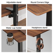 Standing Desk w/ 2 Adjustable Monitor Shelves,Electric Stand Up Desk with Memory Controller & Adjustable Height