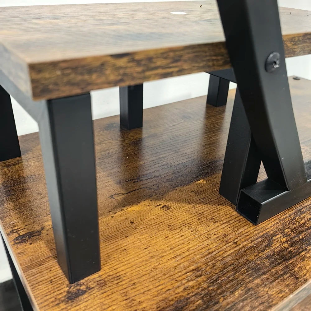 10-Tier Plant Stand with Grow Lights,S-Shaped Corner plant pack for Indoor Plants in Living Room,Garden,Patio,Deep Rustic Brown