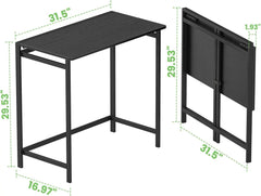 Small Foldable Computer Desk for Small Spaces, Space Saving Study Writing Office Desk Foldable Table for Home Office