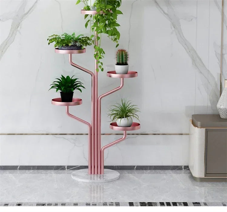 Eisen Indoor Balkon Blumenregale Wohnmöbel Bodentyp Blumentopf Ständer Wohnzimmer Mehrschichtiges Pflanzenregal S