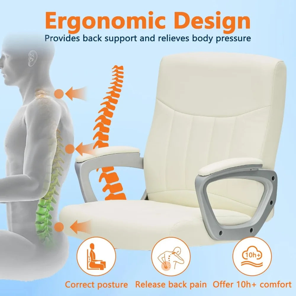 Executive Mid Back Ergonomic Managerial Chair with Lumbar Support