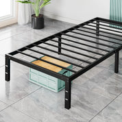 14 Inch High Full-size bed frame - Large heavy-duty metal platform beds frames w/storage space at the bottom, Full bed frame