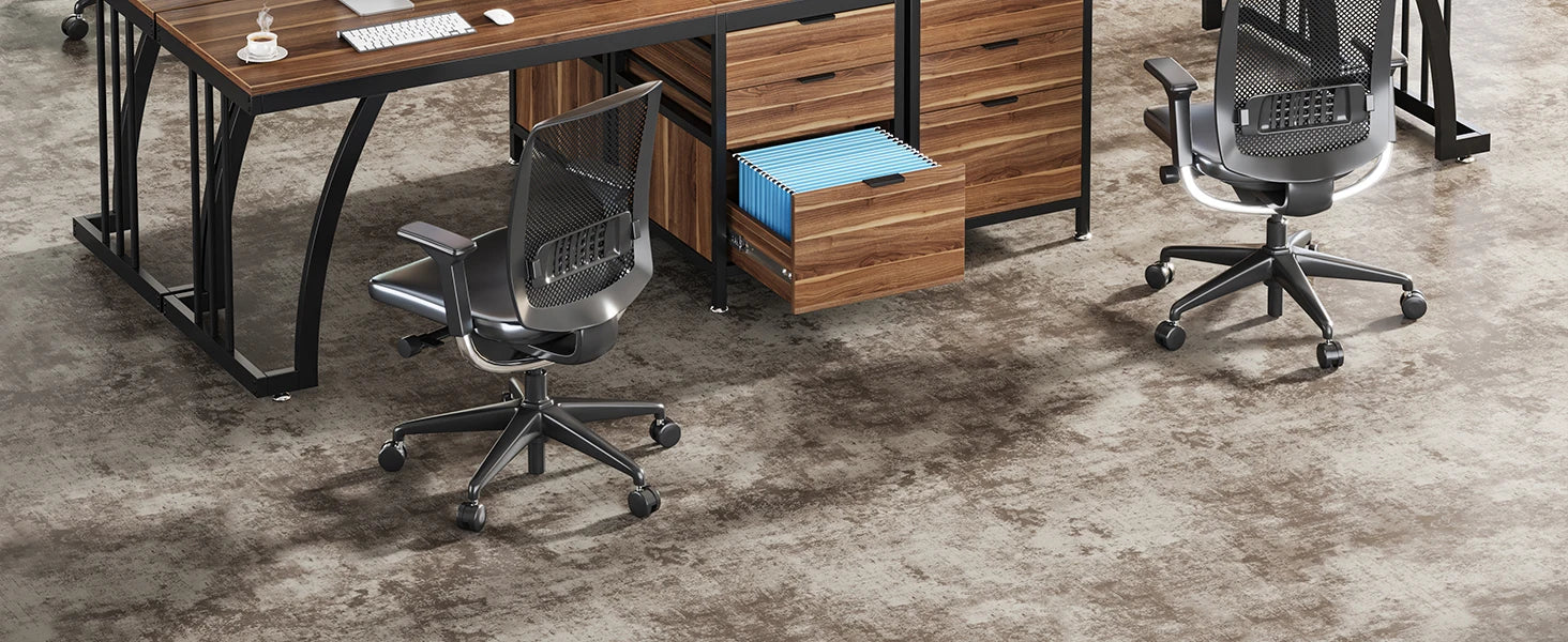 Computer Desk with 3 Drawers, 59-Inch PC Desk with Reversible Drawers, Industrial Study Writing Table Workstation with