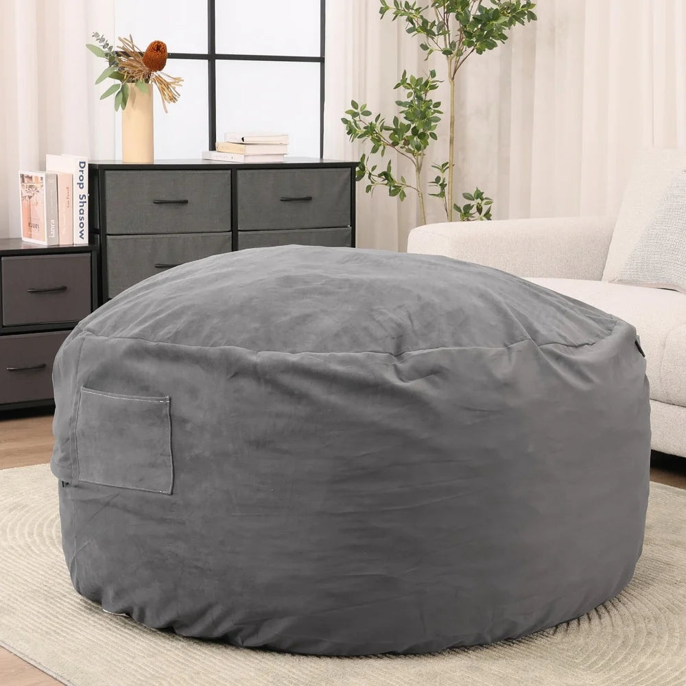 Oversized Bean Bag Chair with Removable Cover Soft Foam Furniture Portable Sofa Living Room Bedroom Dorm