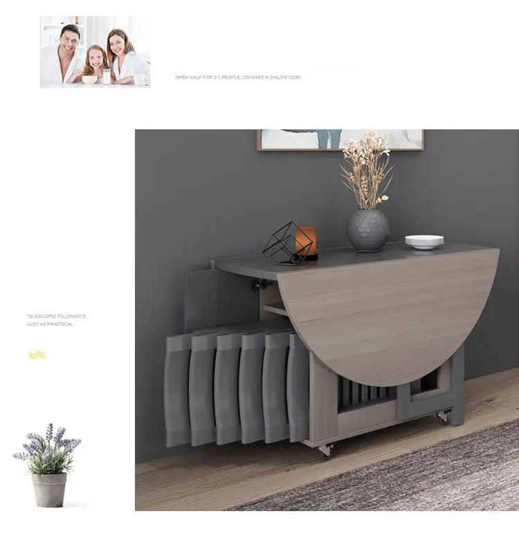 Fashion folding dining table furniture yemek masasi multifunctional round  dining table with 4 chairs