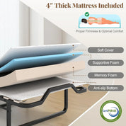 FurnishSpot™ Rolling Murphy Bed Cabinet with Mattress & Lockable Wheels