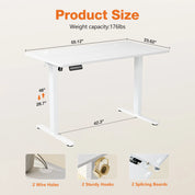 SmartHealth™ Ergonomic Electric Standing Desk – Height Adjustable Computer Desk for Home Office & Gaming