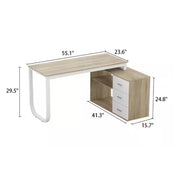 FurnishSpot L-Shaped Corner Computer Desk with Storage Cabinet | Reversible Home Office Workstation