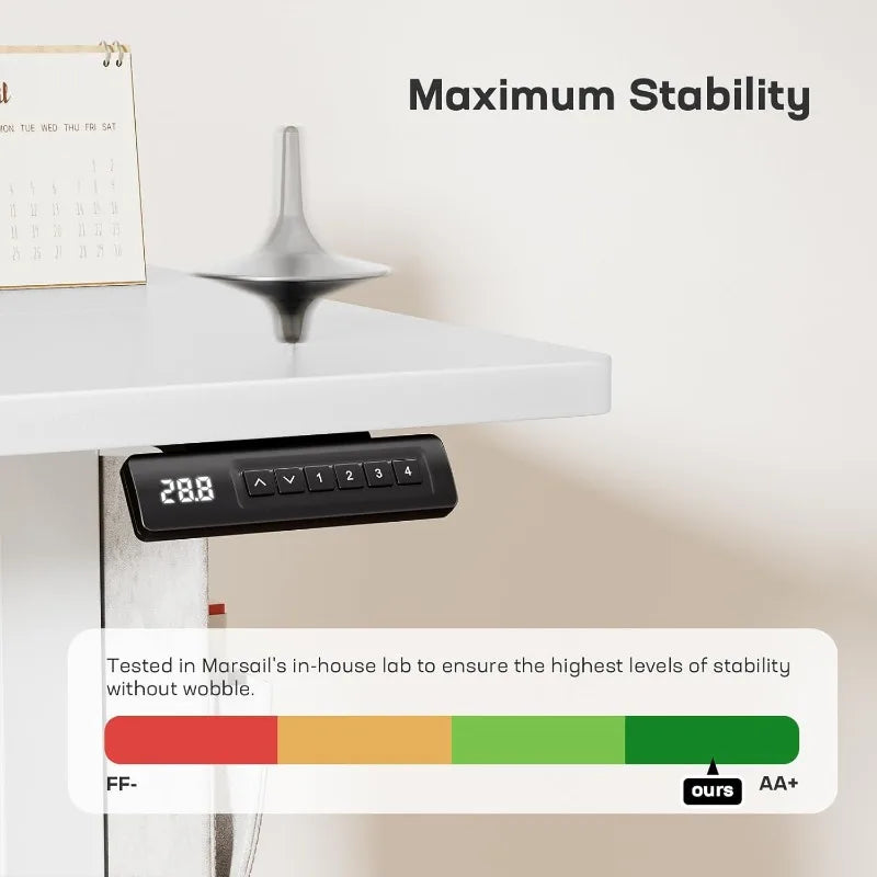 Marsail Standing Desk Adjustable Height Home Office Desk,‎48x24 Electric Standing Desk, Stand up Desk with Storage Bag