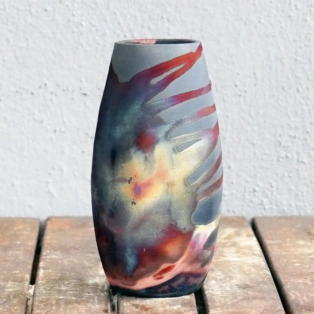 6-inch handmade ceramic vase - Bohemian style, gift box, gift for mom, home decor