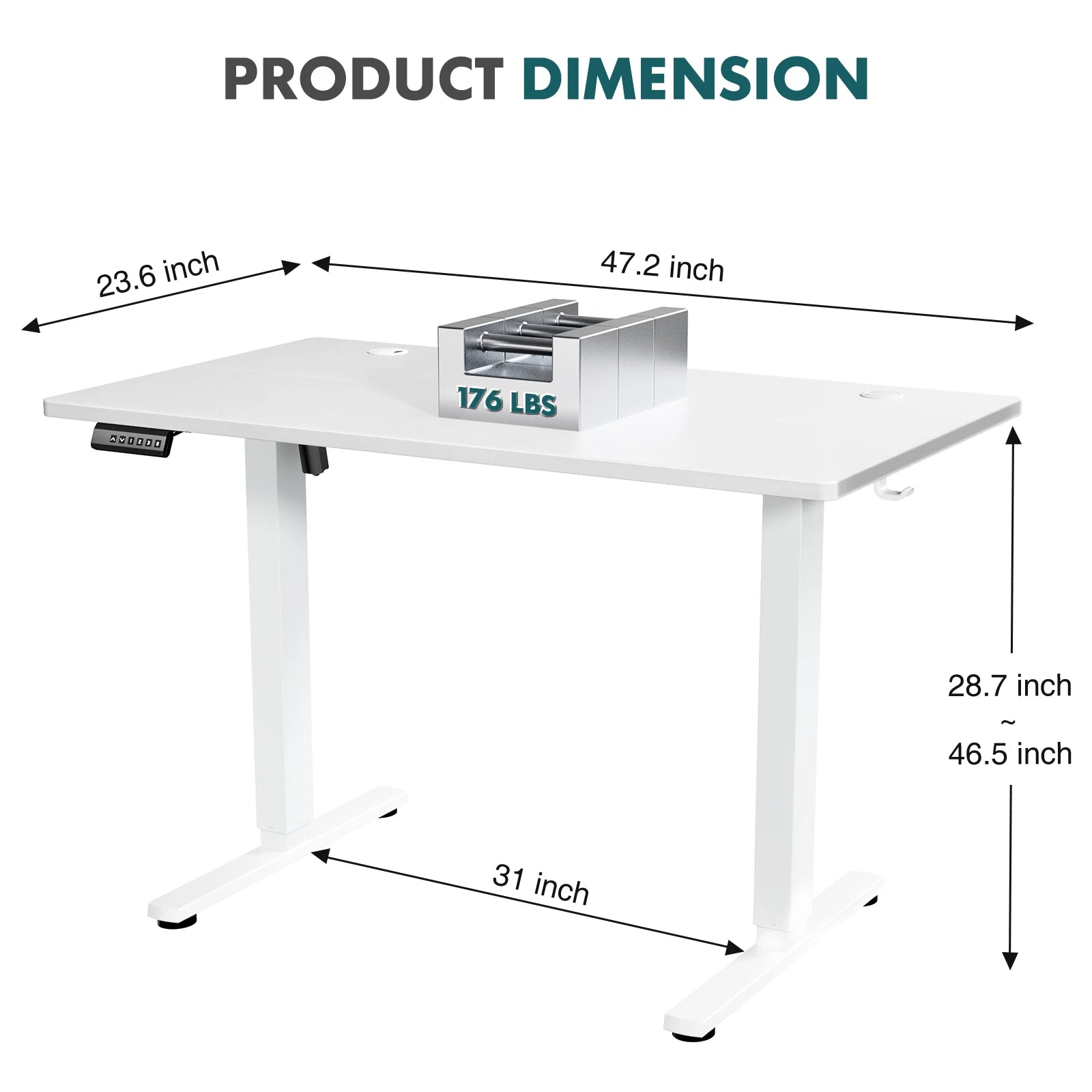 SmartHealth™ Ergonomic Electric Standing Desk – Height Adjustable Computer Desk for Home Office & Gaming