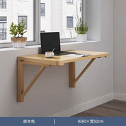 Solid wood wall folding table wall hanging computer table desk small apartment wall hanging dining table bedroom against the