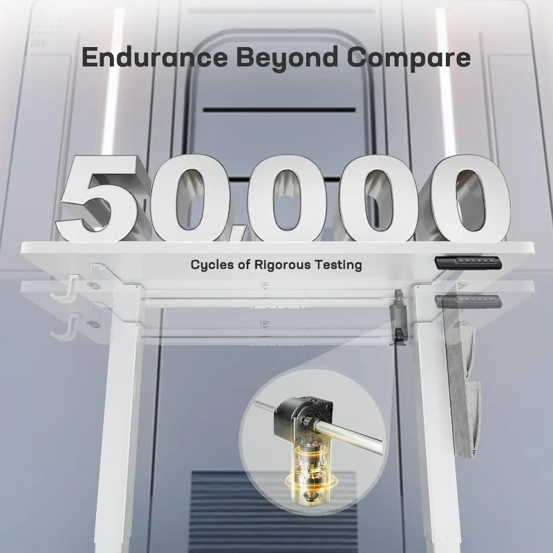 Marsail Standing Desk Adjustable Height Home Office Desk,‎48x24 Electric Standing Desk, Stand up Desk with Storage Bag