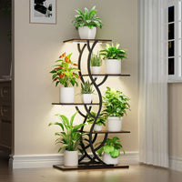Indoor 5-Tiered Metal Plant Shelf with Grow Lights Indoor Plants