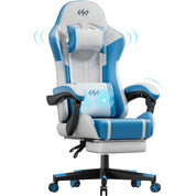 Ergonomic PU Leather Gaming Chair with 360° Swivel & Lumbar Massage