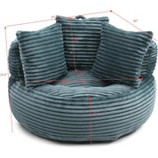 Bean Bag Chair, Giant Bean Bag Chairs for Adults, Kids, Oversized Corduroy Bean Bag Couch with Pillows, Comfy Stuffed Beanbag