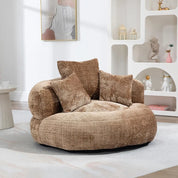 Giant Bean Bag Chair with Foam Filler, Oversized Bean Bag Couch for Adults Teens, Comfy Floor Sofa Chair with 3 Pillows, Lazy Be