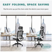 Ergonomic Office Chair with Headrest, Flip-Up Arms, 90-120° Tilt Lock and Wide Cushion