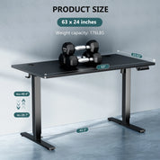 SmartHealth™ 63" x 24" Electric Standing Desk – Ergonomic Height Adjustable Sit-Stand Workstation