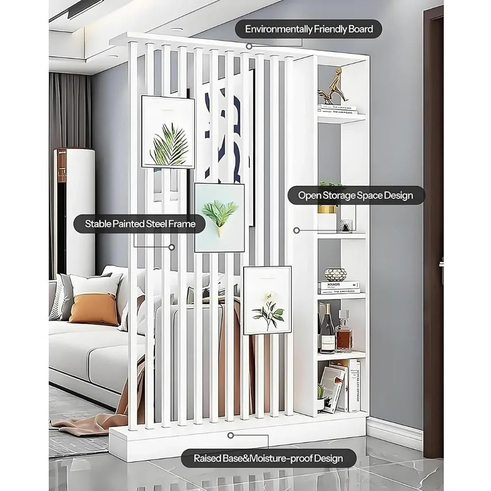 Modern Room Divider with Shelves, Privacy Screens Rooms Divider Bookcase, Separation Entrance Decor, Room Wall Panel for Home