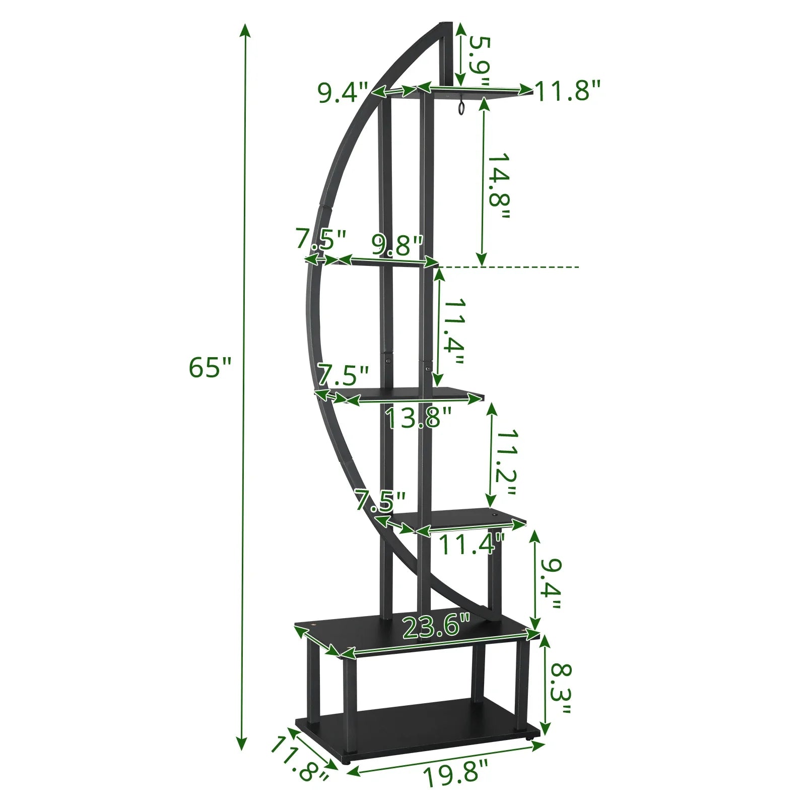 6th Floor Half Moon Ironwood Suitable For Garden Balcony Patio Lawn Home Decoration Plant Stand Flower Pot Stand Iron Flower