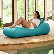 Arlo Outdoor Bean Bag Sun Lounger - Pool and Patio Chaise Recliner, Navy Blue