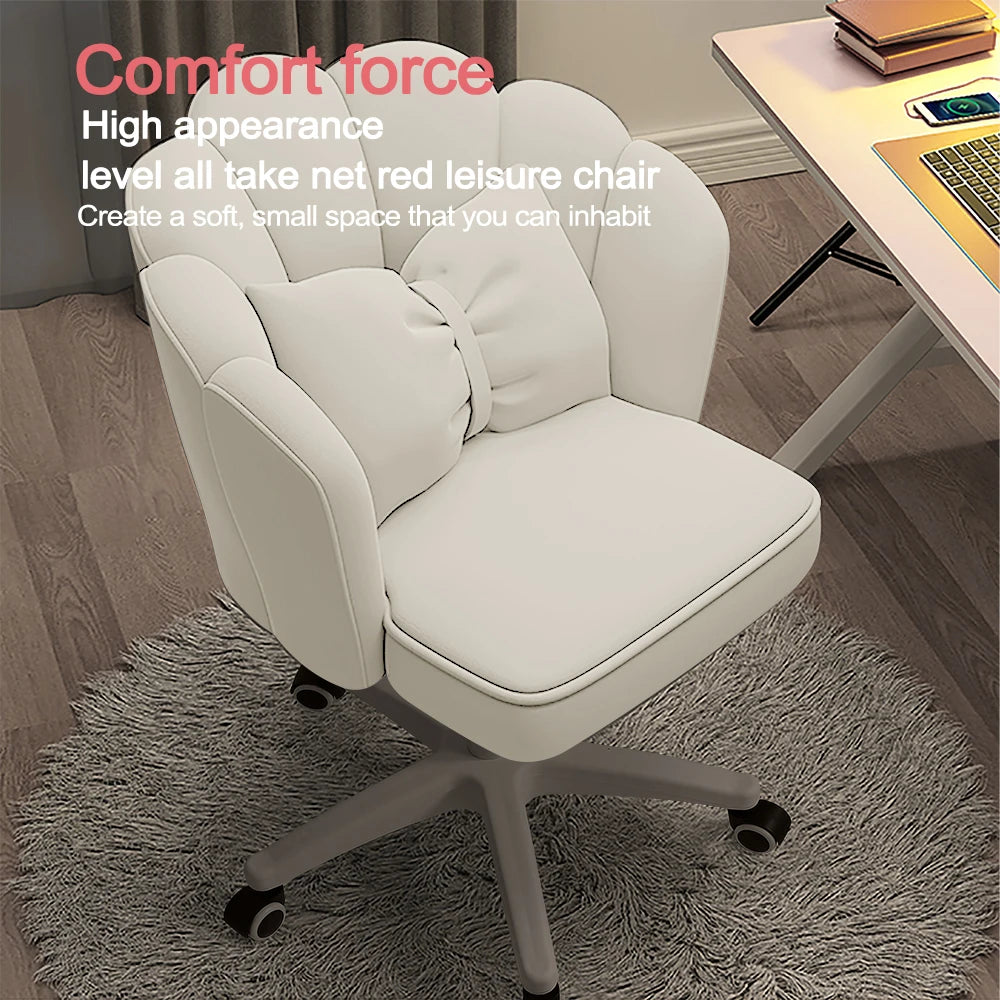 Cute Petal Desk Velvet Butterfly Chairs with Bow Cushion