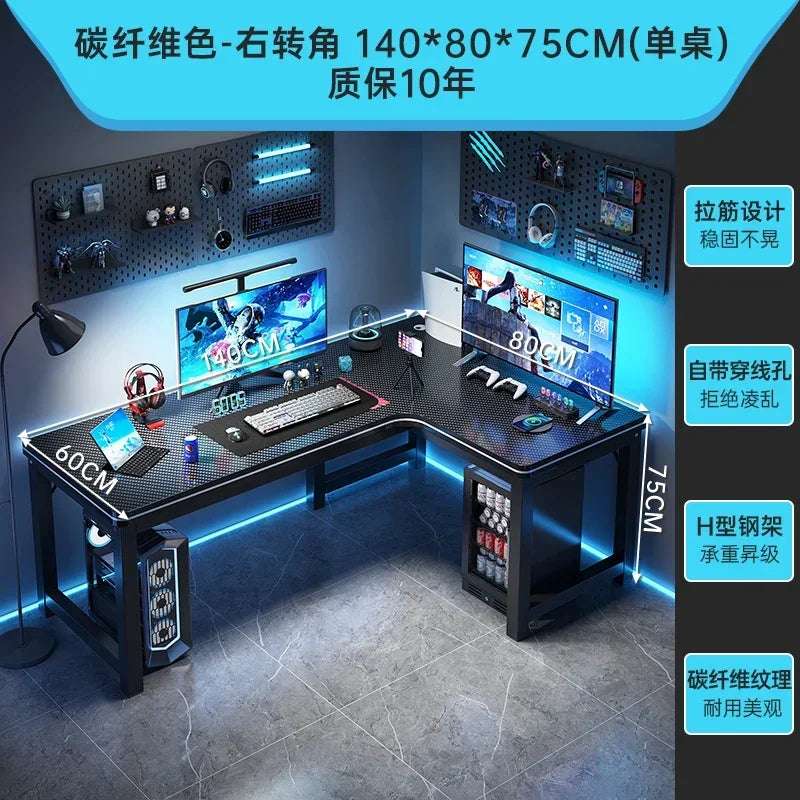 European Corner Computer Desks Home Desktop E-sports Table Double Desk Modern Bedroom Desk Workbench Internet Cafe Gaming Desk