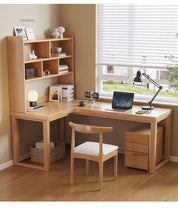 European Solid Wood Corner Computer Desks Home Desktop Computer Table L-shaped Long Writing Desks Double E-sports Gaming Table D