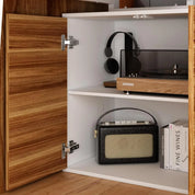 Home Office Computer Desk Corner Desk with 3 Drawers, 2 Shelves & 2 Doors, 55 Inch Large L-Shaped Study Writing Table