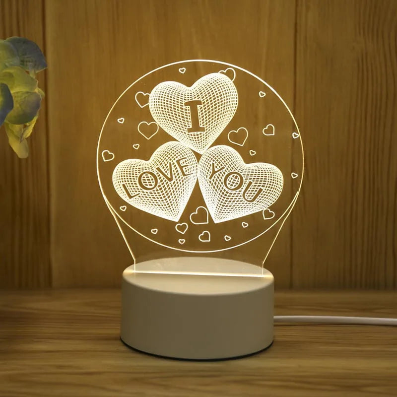 Romantic Love 3D Acrylic LED Lamp