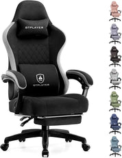 GTPLAYER Gaming Chair with Pocket Spring Cushion, Linkage Armrests and Footrest