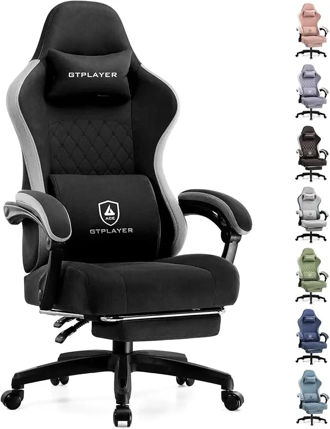 GTPLAYER Gaming Chair with Pocket Spring Cushion, Linkage Armrests and Footrest