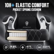 Dowinx Gaming Chair Fabric with Pocket Spring Cushion, High Back Ergonomic Computer Chair with Footrest for Adults