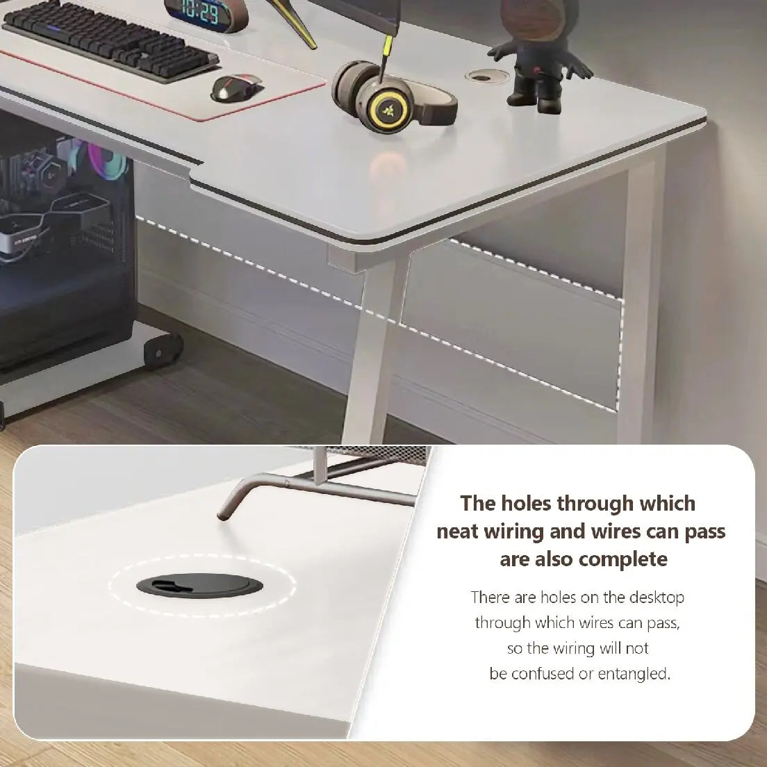 Gaming Desk Computer Writing Table Student Art Modren Simple Style PC Wood Suitable for Home, Office