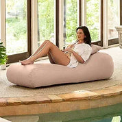 Arlo Outdoor Bean Bag Sun Lounger - Pool and Patio Chaise Recliner, Navy Blue