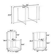 TOPMAX Modern 7-Piece Dining Table Set with Faux Marble Compact 55Inch Kitchen Table Set for 6