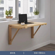 Solid wood wall folding table wall hanging computer table desk small apartment wall hanging dining table bedroom against the