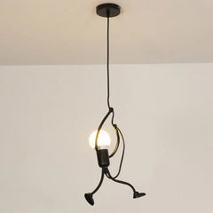 Vintage Iron Little Man Chandelier - Unique LED Ceiling Lamp