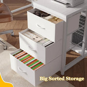 L Shaped Gaming Desk with LED & Power Outlet, 40Inch Computer Desk with Drawers Reversible Corner Desks with Monitor Stand for