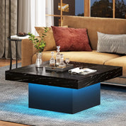 FurnishSpot Square Wooden Coffee Table – Modern Minimalist Coffee Table for Living Room