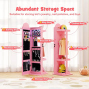 Rainbow Standing Jewelry Armoire with LED Lights, Full-Length Mirror & Makeup Mirror