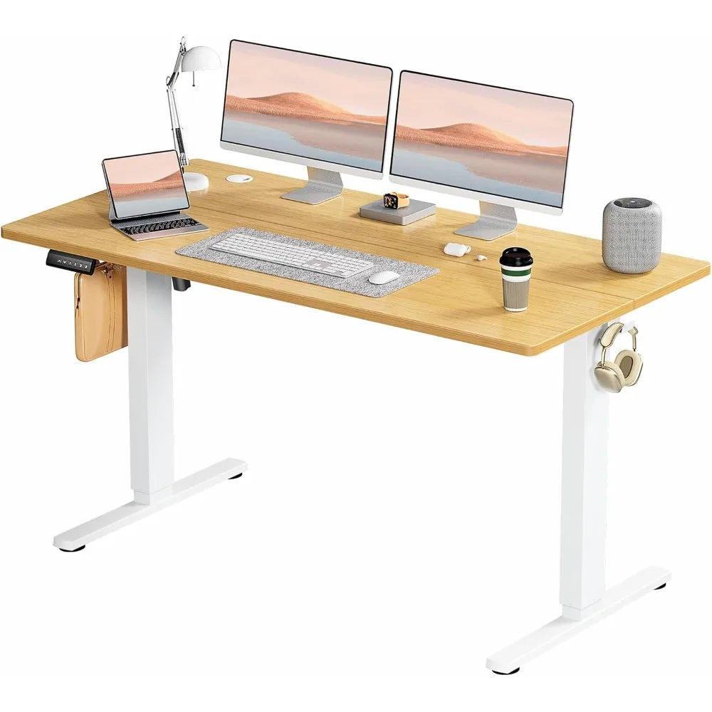 Standing Desk, Adjustable Height Electric Sit Stand Up Down Computer Table, 55x24 Inch Ergonomic Rising Modern Lift Motorized Ga