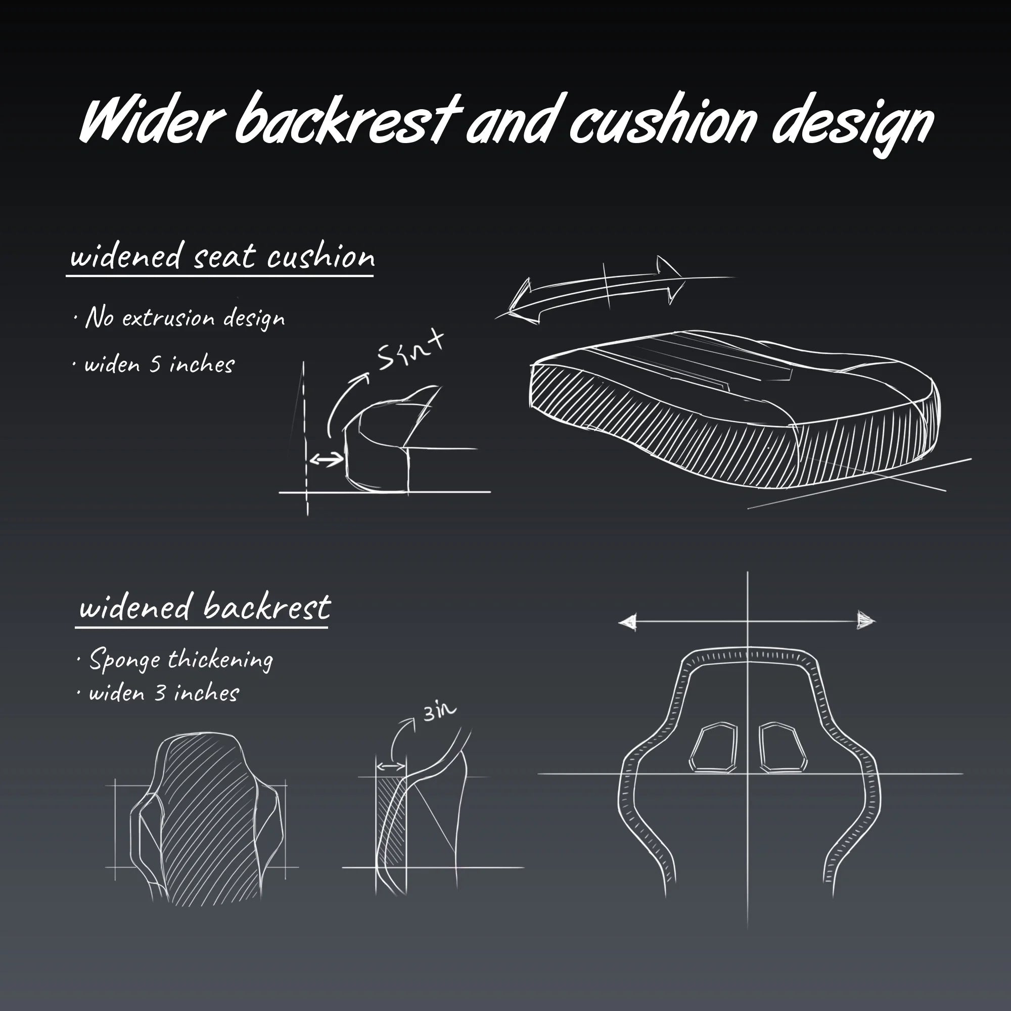 Ergonomic Gaming/Office Chair with Pocket Spring Cushion