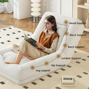 Bean Bag Chairs for Adults, High Density Sponge Bean Bag Sofa with Waist Support, Soft Lazy Floor Sofa for Living Room, Reading